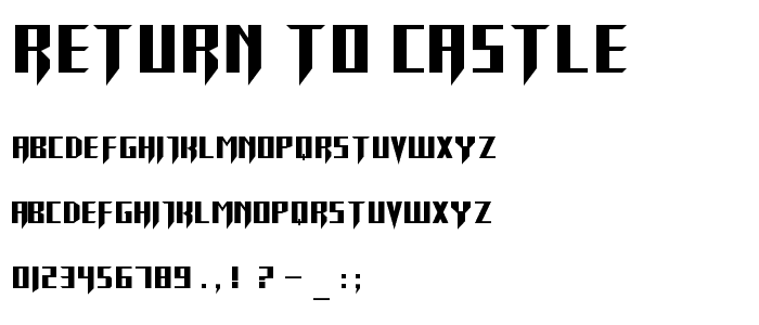 RETURN TO CASTLE font